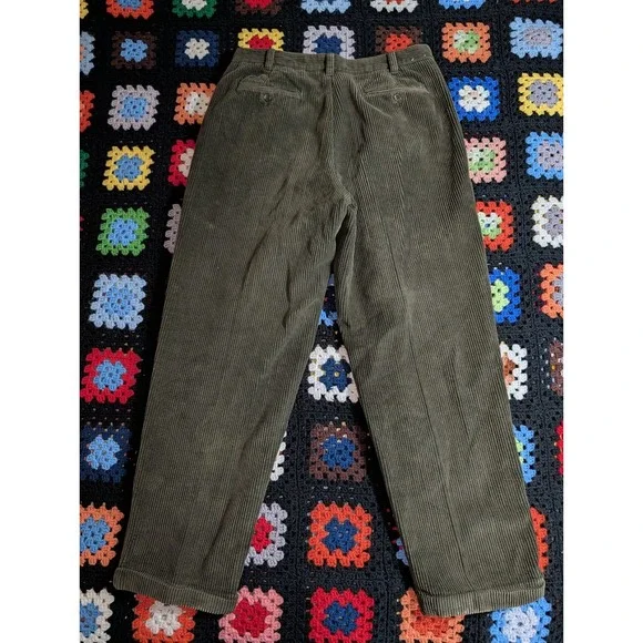 Vtg 90's Field Gear Men's Wide Wale Corduroy Green Pants Cuffed 36x32 (35x30) - Picture 6 of 6